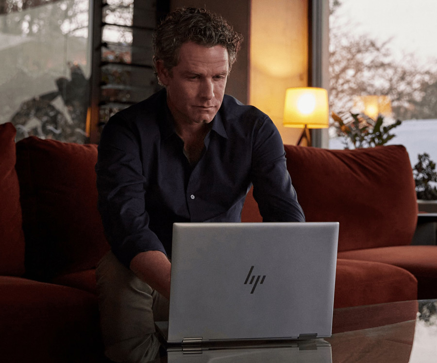 Working on Laptop